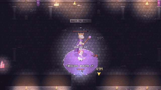 Morvath, the Bone King, mid-cast over a hero in the Forgotten Crypt