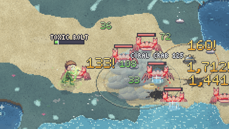 A Trapper's frost trap, smoke and poison against a pack of crabs in the Hightide Archipelago
