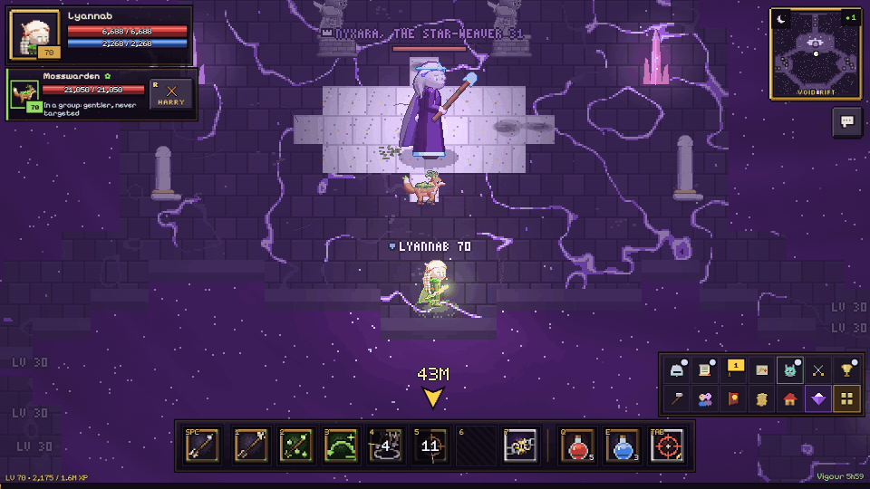 Nyxara, the Star-Weaver, in the Void Rift